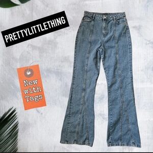 PrettyLittleThing Classic Blue Flare Jeans